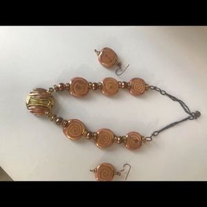 Copper necklace & earrings set